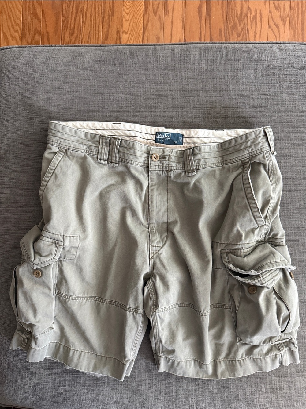 POLO by RALPH LAUREN Mens Army Green Cargo Shorts Size 40 100% Cotton